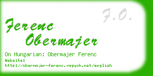 ferenc obermajer business card